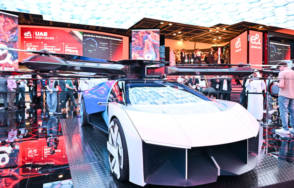 GITEX Global – Future Mobility Futuristic flying vehicle showcased at GITEX Global in Dubai