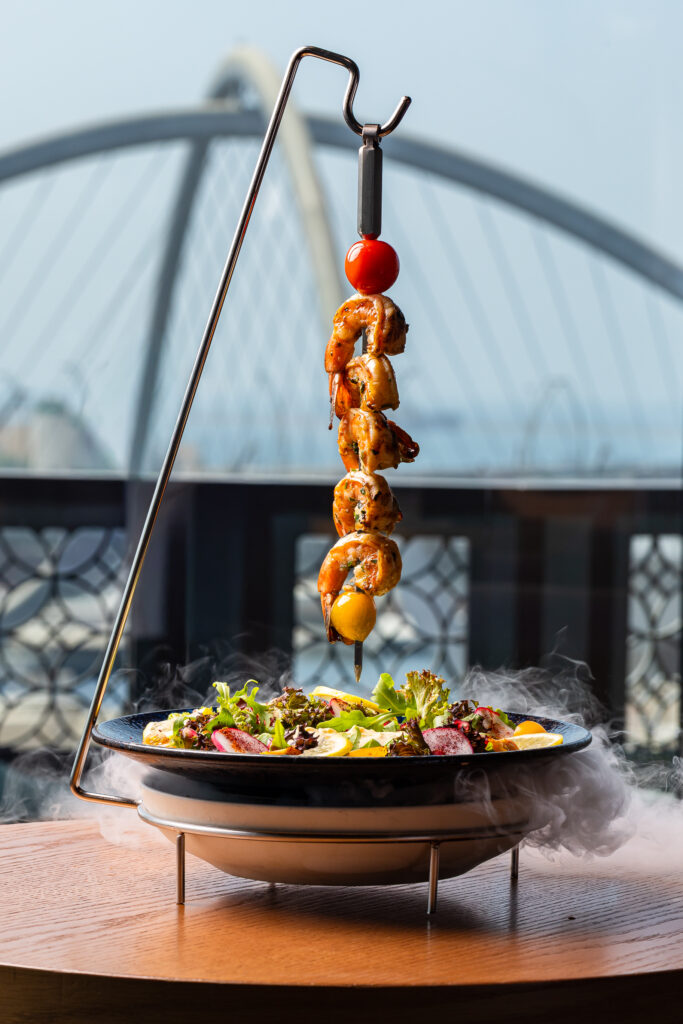 Food served at Ten64 Rooftop Pool Bar in Dubai