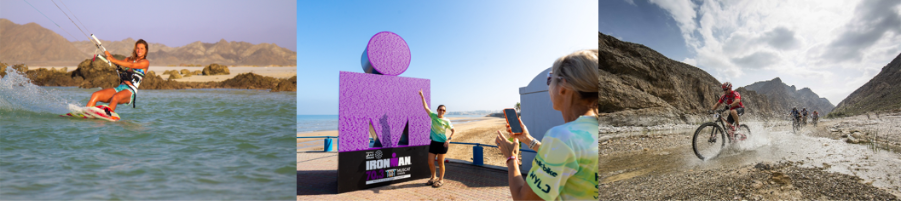 Oman adventure sports featuring kitesurfing, IRONMAN and mountain biking